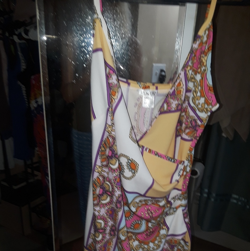 Venus Yellow whit and pink Dress